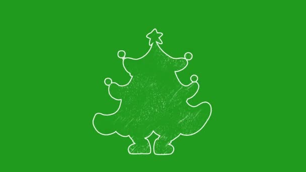 Hand Drawn Animation Jumping Christmas Tree Looping Animation — Stock Video
