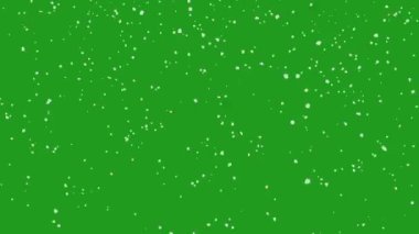 Yeşil Arkaplanda Düşen Karlar - Krom Anahtarlı Kış Animasyonu, 4K Çözünürlük