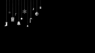 Hediyeler, Kar, Yıldız ve Çelenk İçinde Toplarla Mutlu Noeller Ağacı