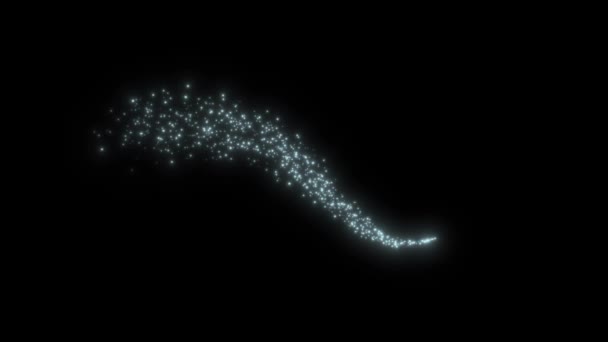 Línea Cola Partículas Glitter Brillo Brillante Ligero Wave Magic Shimmer — Vídeos de Stock