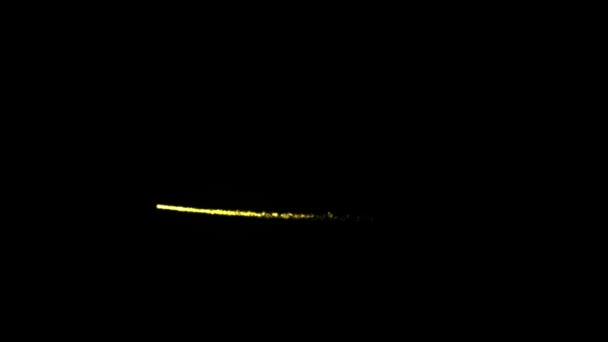 Línea Puntos Voladores Amarillo Naranja Abstracta Partículas Luminosas Espirales Brillantes — Vídeo de stock