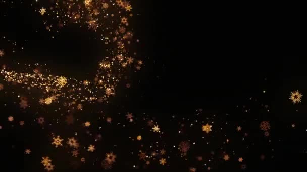 Золоті Спіралі Різдвяна Магічна Світлочастинкова Хвостова Лінія Різдвяні Золоті Блискітки — стокове відео