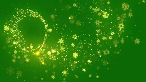 Golden Sparkles Linea Coda Particelle Luce Magica Natalizia Natale Oro — Video Stock