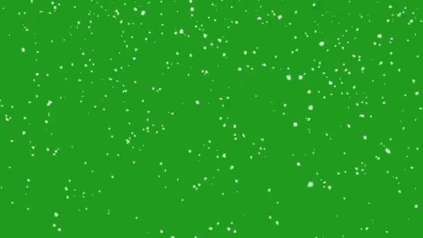 绿色背景上的降雪覆盖 彩色键的冬季动画 4K分辨率 — 图库视频影像