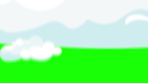 Cartoon Cloud Explosion Green Screen Background Cartoon Cloud Transition Animation — Αρχείο Βίντεο