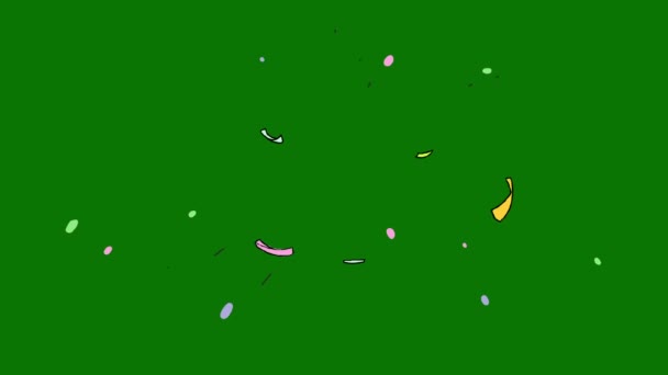 Explosão Colorida Popper Partido Dos Confetti Dos Desenhos Animados Isolado — Vídeo de Stock