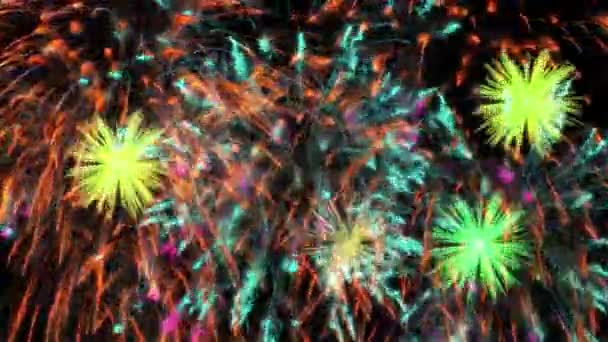 Fireworks Celebration Festival Overlay Černém Pozadí — Stock video