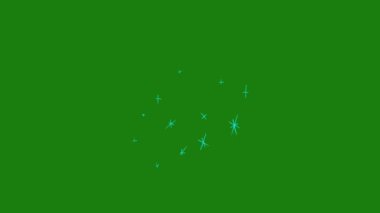El Çizimi Parlayan Yıldızlar - Yeşil Ekran Arkaplanında Doodle Stili Beyaz Parıltılı Çizgi Filmler. Alfa Kanalı. Videolar için Döngülü Çıkartmalar. Kozmik Parlayan Toz Bulutu