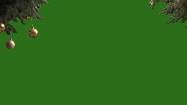圣诞或新年模板的绿色框架动画 在绿色屏幕上隔离 — 图库视频影像
