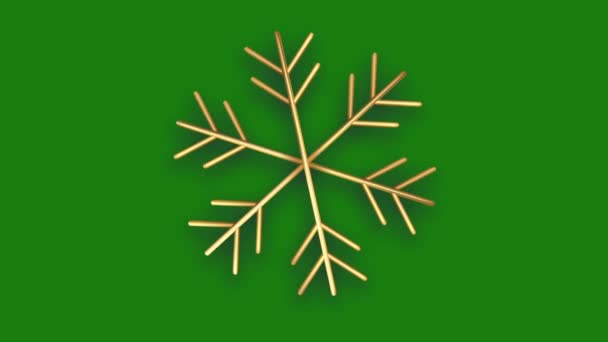 Boże Narodzenie Złoty Śnieg Zielonym Ekranie Świąteczne Grafiki Ruchu — Wideo stockowe