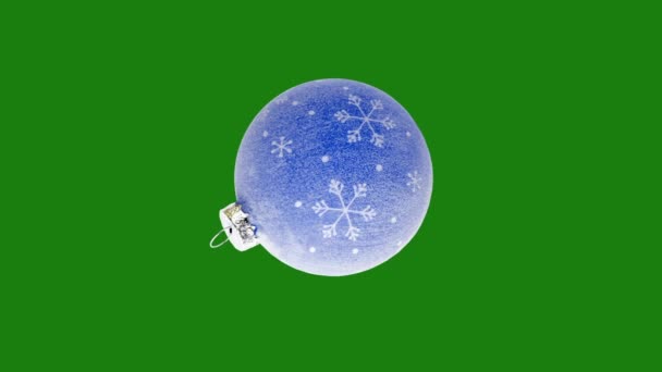 Rotação Brinquedo Árvore Natal Azul Fundo Tela Verde Natal Conceito — Vídeo de Stock