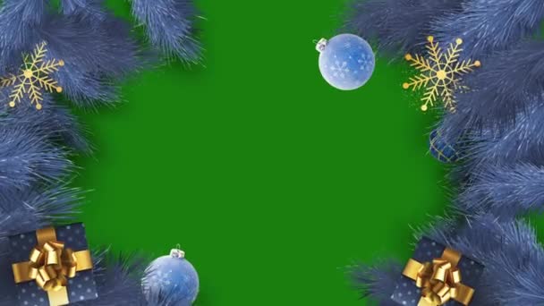 Рождественский Бал Сосна Зеленом Фоне Анимированный Рождественский Бал — стоковое видео