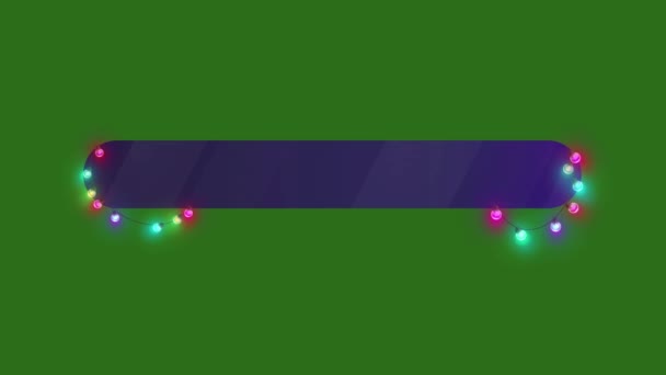 Chaîne Ampoules Colorées Sur Écran Vert Modèle Cadre Noël Thème — Video