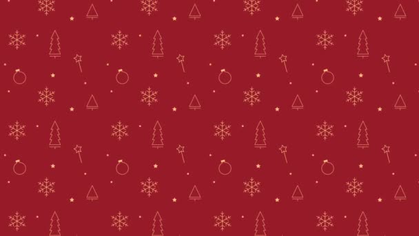 Christmas Pattern Background Festive Red White Snowflake Candy Cane Stripe — Stok Video