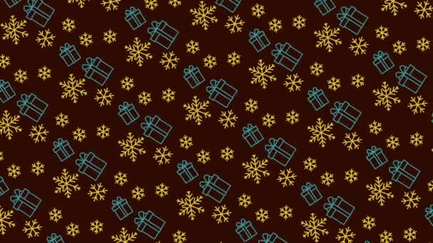 Рождественский Узор Праздничный Красный Белый Снежинки Конфеты Тростника Полосы Шаблоны — стоковое видео