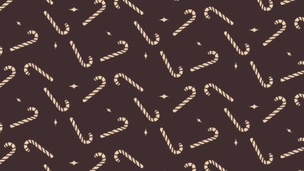 Christmas Pattern Background Festive Red White Snowflake Candy Cane Stripe — Stock Video