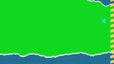 Yeşil Arkaplanda Kağıt Dönüşümü - Kağıt Sayfasının Durdurma Hareketi Metin Yerleşimi ve Boşluk Boşluğu İçin Dönüşüyor. Yeşil Ekranda 4K Canlandırma