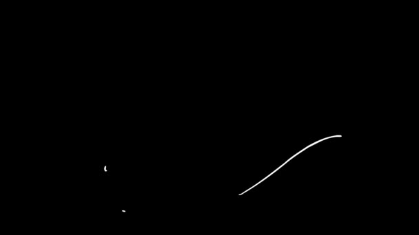 黑色背景下的卡通基本形状动画 带有阿尔法通道的手绘动态形状元素 抽象预渲染4K元素 — 图库视频影像