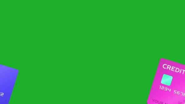 Кредитна Картка Animation Green Screen Сучасна Банківська Концепція Дебетова Банкоматна — стокове відео