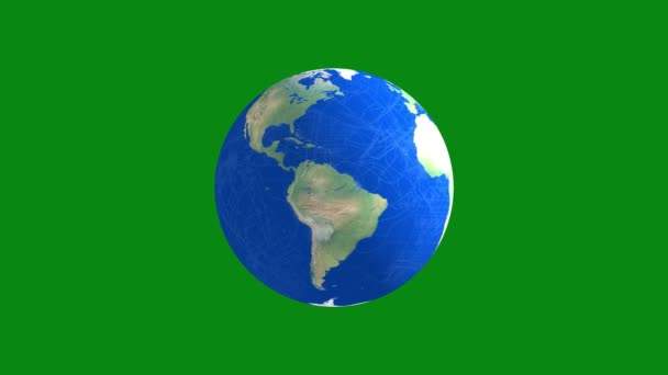 Rotación Tierra Animada Motion Global Globe Animation — Vídeos de Stock