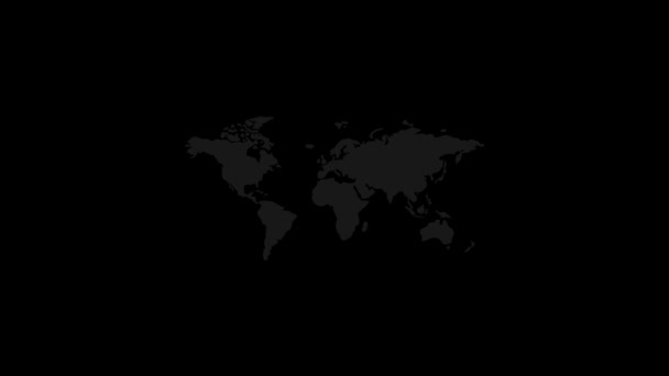 粒子からの世界の地球 Hud デジタル惑星地球 抽象世界地図アニメーションの背景 シームレスループ — ストック動画