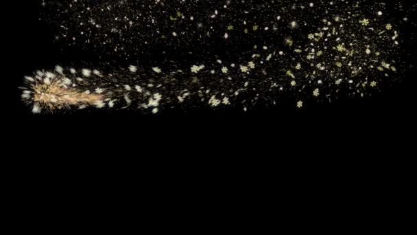 Golden Spark Magic Light Particle Tail Line Рождественские Золотые Игрушки — стоковое видео