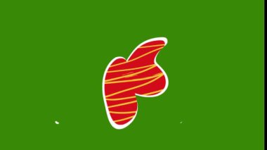 Moda Organik Şekil Patlaması - Yeşil Ekran Arkaplanındaki Birincil Renklerde Canlı Soyut Hareket. Yaratıcı Çizim Cesur Görsel Deneyimler İçin Dinamik Canlandırmayla Karşılaşıyor.