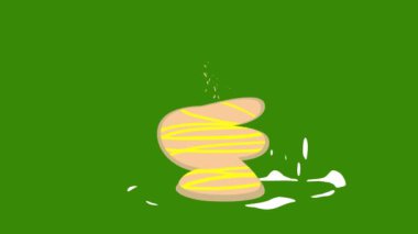 Moda Organik Şekil Patlaması - Yeşil Ekran Arkaplanındaki Birincil Renklerde Canlı Soyut Hareket. Yaratıcı Çizim Cesur Görsel Deneyimler İçin Dinamik Canlandırmayla Karşılaşıyor.