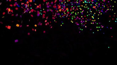 Dinamik Konfeti Patlaması Tatil Projeleriniz için Şenlik 4K Animasyonu! Renkli Parti Konfeti Parıltı ve Neşe Kasırgası 'nda Şelale