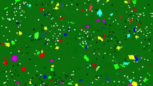 动态Confetti爆炸 节日4K动画为您的假日项目 五彩缤纷的党在光彩夺目的漩涡中层出不穷 — 图库视频影像