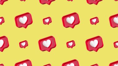 Etkileyici Görseller İçin Dinamik ve Renkli Kalp Arkaplanındaki Kusursuz Hareket Döngüsündeki Kalp Modelleri. Daha fazla kalp animasyonu için portföyümüzü inceleyin..