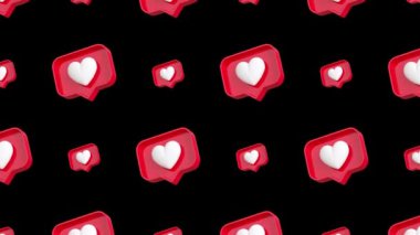 Etkileyici Görseller İçin Dinamik ve Renkli Kalp Arkaplanındaki Kusursuz Hareket Döngüsündeki Kalp Modelleri. Daha fazla kalp animasyonu için portföyümüzü inceleyin..