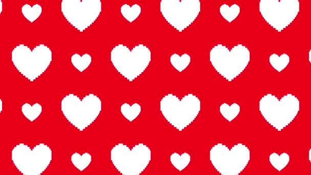 Heart Patterns Seamless Motion Loop Δυναμικό Και Πολύχρωμο Ιστορικό Καρδιάς — Αρχείο Βίντεο