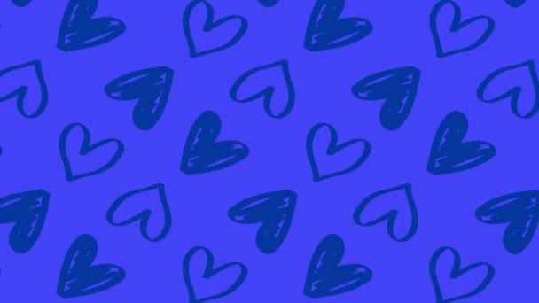 Kreslené Srdce Vzor Pozadí Láska Téma Pro Svatby Výročí Valentýna — Stock video
