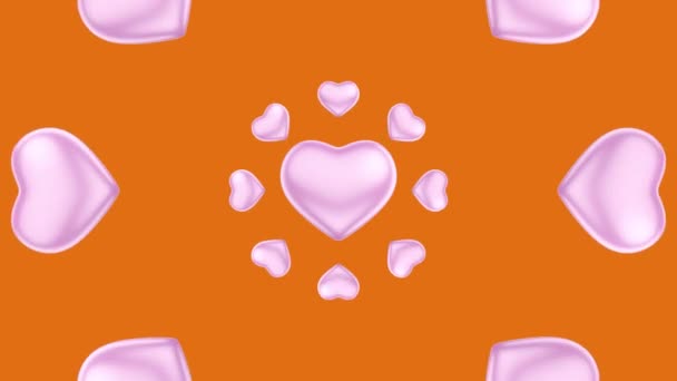 Animated Heart Shapes Pattern Looping Video Romantic Lively Atmosphere Explora — Vídeos de Stock