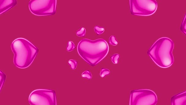 Animated Heart Shapes Pattern Looping Video Romantic Lively Atmosphere Explore — Stock Video