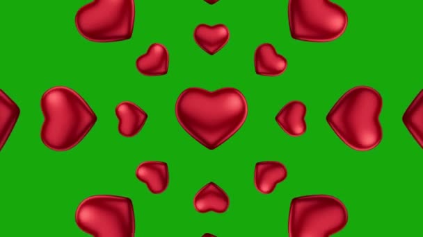 Animated Heart Shapes Pattern Looping Video Romantic Lively Atmosphere Explora — Vídeos de Stock