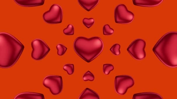 Animated Heart Shapes Pattern Looping Video Romantic Lively Atmosphere Explora — Vídeo de stock