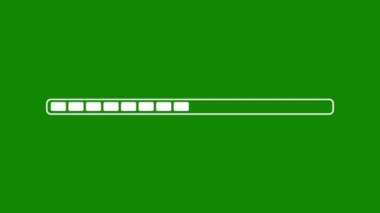 Yeşil Arkaplan üzerinde izole edilmiş Çubuk Canlandırması yükleme işlemi: Yeşil arkaplan ile izole edilmiş bir çubuk canlandırmasının görsel temsili. Bu element genel olarak ilerlemeyi belirtmek için kullanılır 