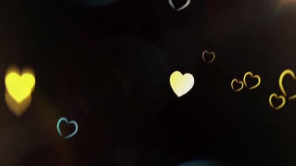 Romantic Happy Valentinsdag Animasjon Bakgrunn Animasjon Bakgrunn Med Flygende Hjerter – stockvideo