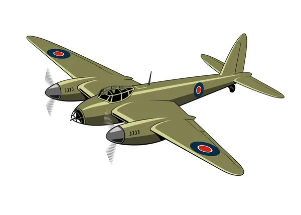 Mosquito Light Bomber Fighter 1940 Pesawat Perang Dunia Pesawat Vintage - Stok Vektor
