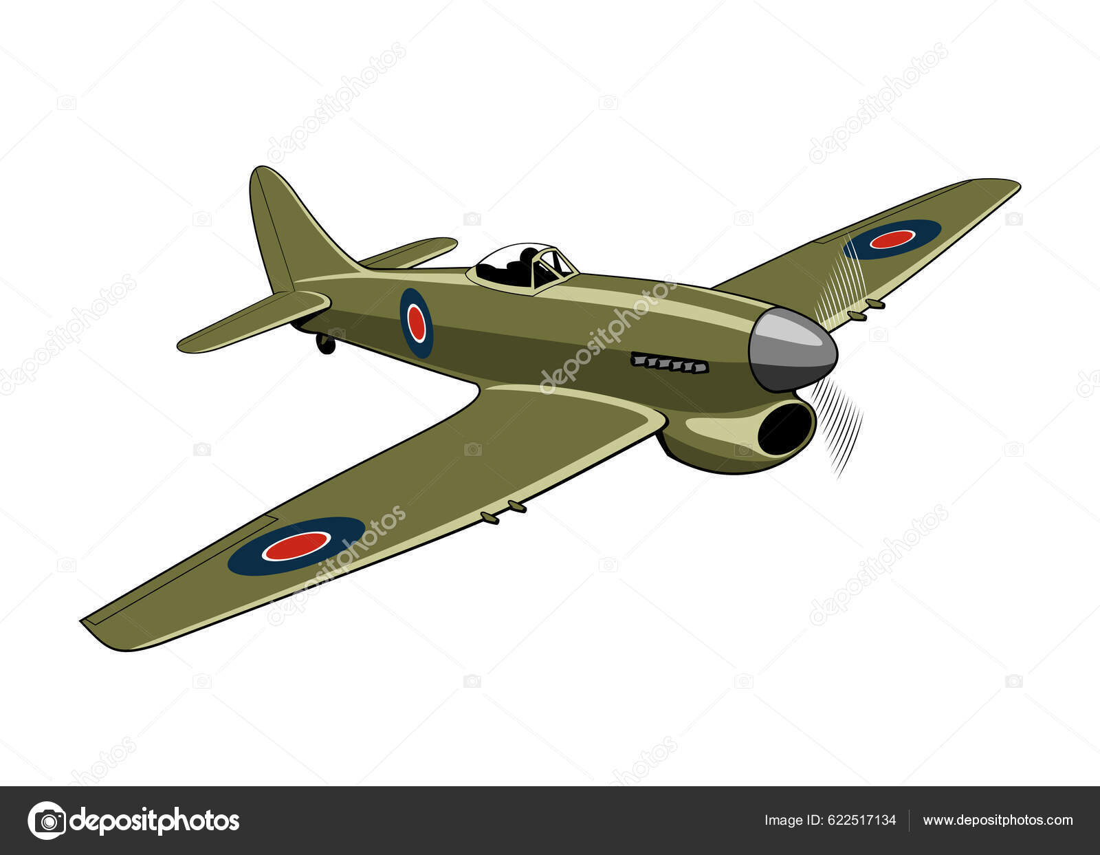 Avión Combate Tempest 1943 Aviones Segunda Guerra Mundial Avión Vintage  Vector de stock #622517134 de ©Yuralsart, image size:1600x1243