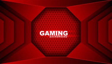 Soyut koyu kırmızı gelecekçi oyun arkaplanı, pankart veya çevrimdışı akış için koyu kırmızı geometrik arkaplan, oyun arkaplan şablonu 