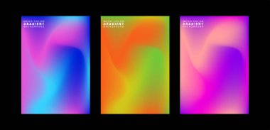 Arkaplan, ağ rengi gradyan arkaplanına sahip renkli pankartlar