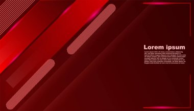 Sunum tasarımı şablonu için modern koyu kırmızı siyah beyaz çizgi soyut arkaplan. Vektör illüstrasyonu