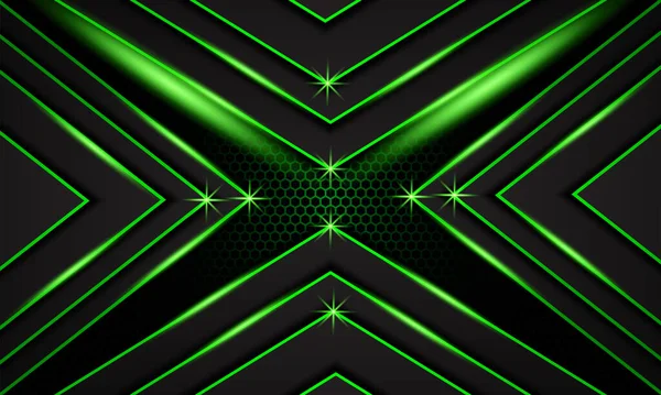 Abstrait Fond Jeu Futuriste Vert Foncé Avec Motif Hexagonal Fond — Image vectorielle