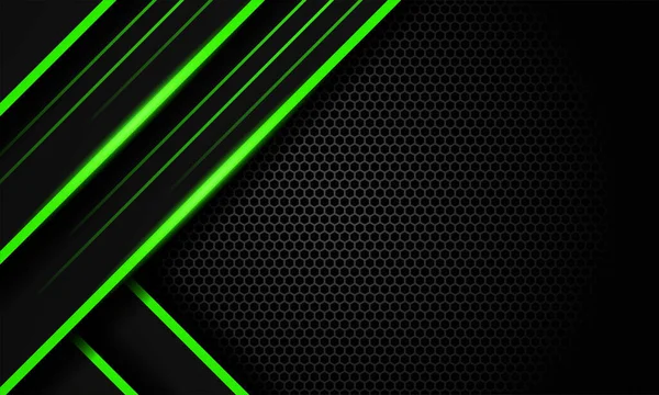 Futuristischer Gaming Hintergrund Mit Sechseckigem Design Schwarzen Und Dunkelgrünen Farben — Stockvektor