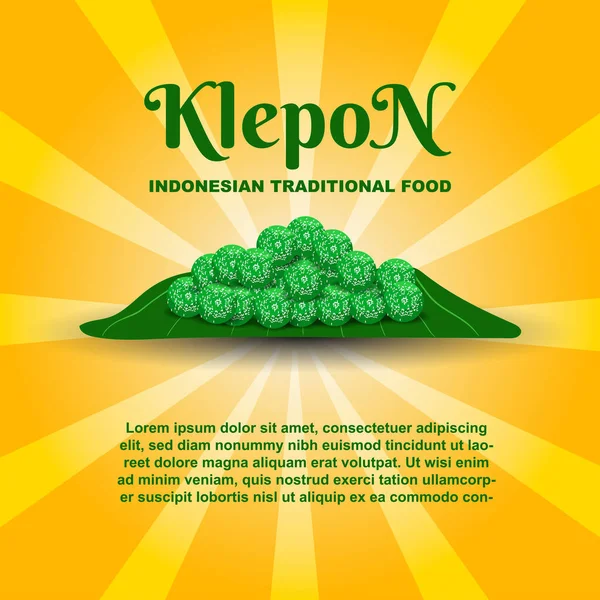 Klepon Tradycyjne Jedzenie Lub Ciasto Java Indonezja Które Zawiera Cukier — Wektor stockowy