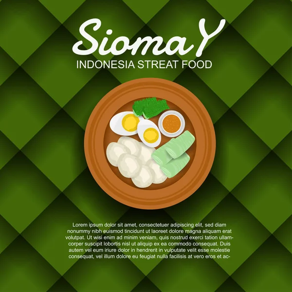 Siomay Lub Indonezyjski Dim Sum Indonezyjski Street Food Kulki Rybne — Wektor stockowy