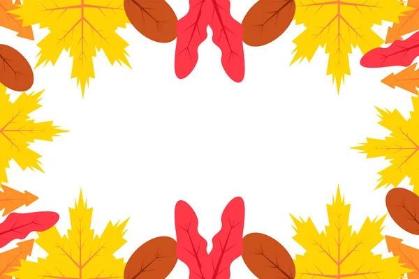 Autumn Leaves Background Frame Greeting Cards Posters Banners Promotions — Stock Vector